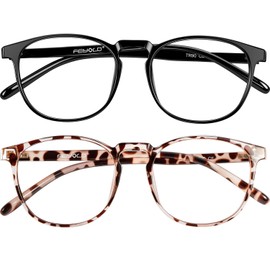 FEIYOLD Blue Light Blocking Glasses Women/Men for Computer Use, Lightweight Anti Eyestrain Gaming Glasses(2Pack)