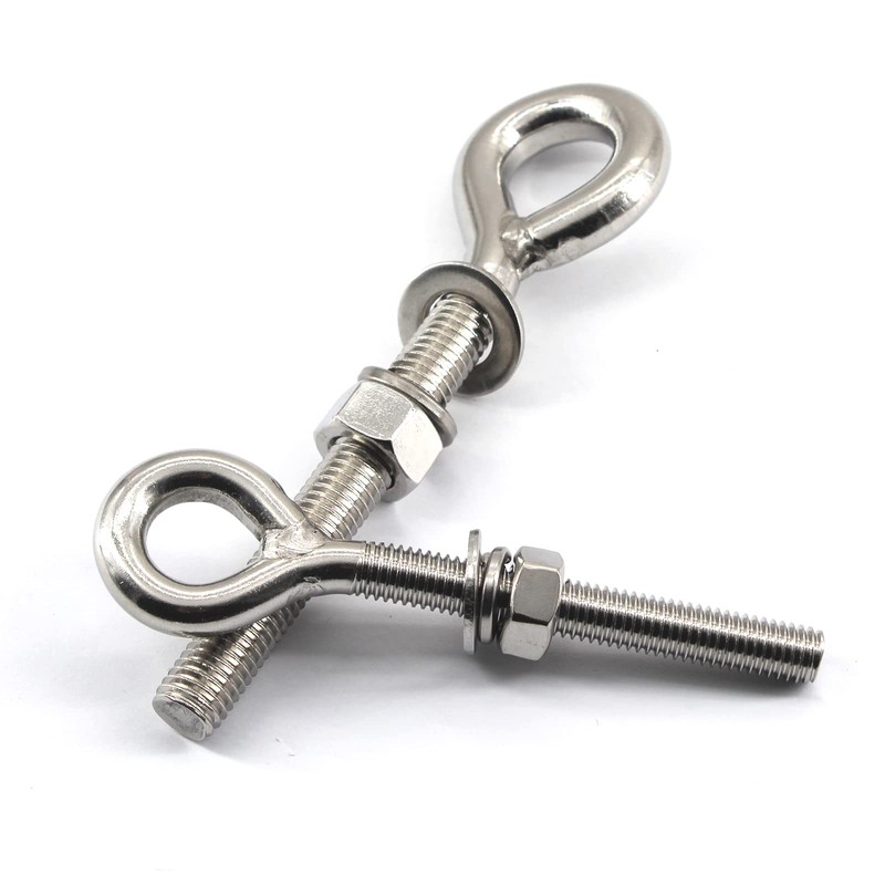 2Pcs M12 Stainless Steel Eye Bolt with Nut and Washers