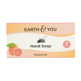 Earth & You Foaming Hand Soap Tablets (6 Pack) – Natural Hand Wash Refill for Foaming Dispensers – Cleansing & Moisturizing – Compostable & Recyclable Packaging (Grapefruit)