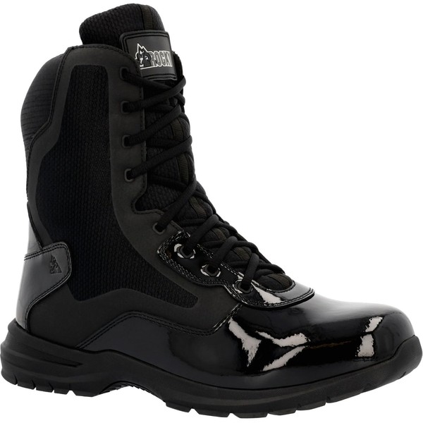 ROCKY Cadet 8" Black Side Zip Public Service Boot Size