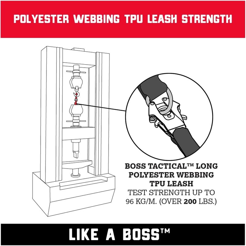 Boss Dog Tactical Polyester Webbing TPU Tracking Leash, Hunter Orange,