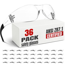 Hoqiwild ANSI Z87.1 Clear Safety Glasses Bulk 36pack, Safety Glasses for men and women, Scratch&Impact-Resistant Clear Protective Glasses for construction, lab, in-/outdoor work