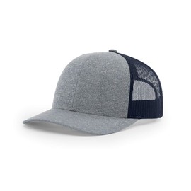RICHARDSON 115CH Trucker Heather Low Profile Cap (Navy Heather/Navy, SM)
