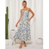 Women's 2025 Summer Floral Boho Dress Square Neck Flowy Swing