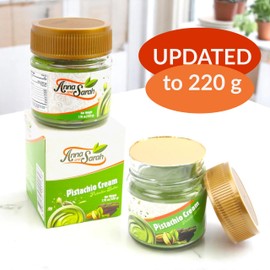 Pistachio Butter Spreadable Cream, 7.75 oz (220 gr) in Glass Jar, Rich & Nutty Cream Spread for Knafeh and Dubai Chocolate, Chocolate Bars, Pistachio Paste, Halal, Gluten Free