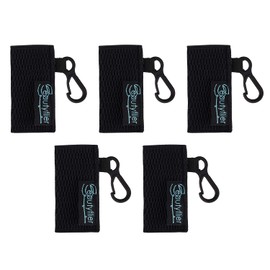 Beautyflier Clip-on Sleeve Chapstick Pouch Keychain Lipstick Holder Elastic Lip Balm Holster Travel Accessories (Black (5pcs))