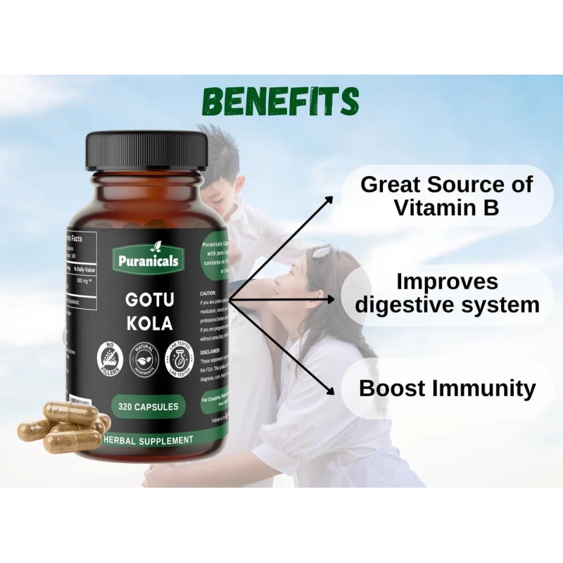 Gotu Kola Energia Mental Max Potente 320cap Americano Prime