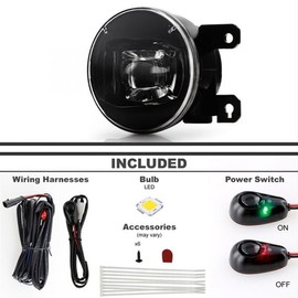 Part Synergy Replacement for Bronco Base Models Only 2021-2023 (Do Not Fit Sport and Big Bend Models) OEM Style Full LED Fog Lights With Switch