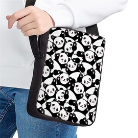 Kuiaobaty Cute Panda Print Women Crossbody Bag Animals Small Messenger Bag for School Girl Catroon Satchel for Kids