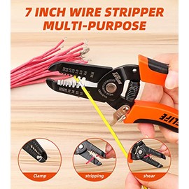 10-22 AWG cortador pelacables herramienta de pelar cables y herramienta de mano multifunción, diseño de mango profesional y artesanía refinada