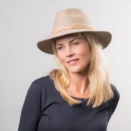 Ur-Tiroler Traditional Hat – Alpine Hat Men/Women – Hiking Hat Made of 100% Wool Felt – Oktoberfest Hat with Rib Lining Band – Tyrolean Hat Summer / Winter – Felt Hat, brown