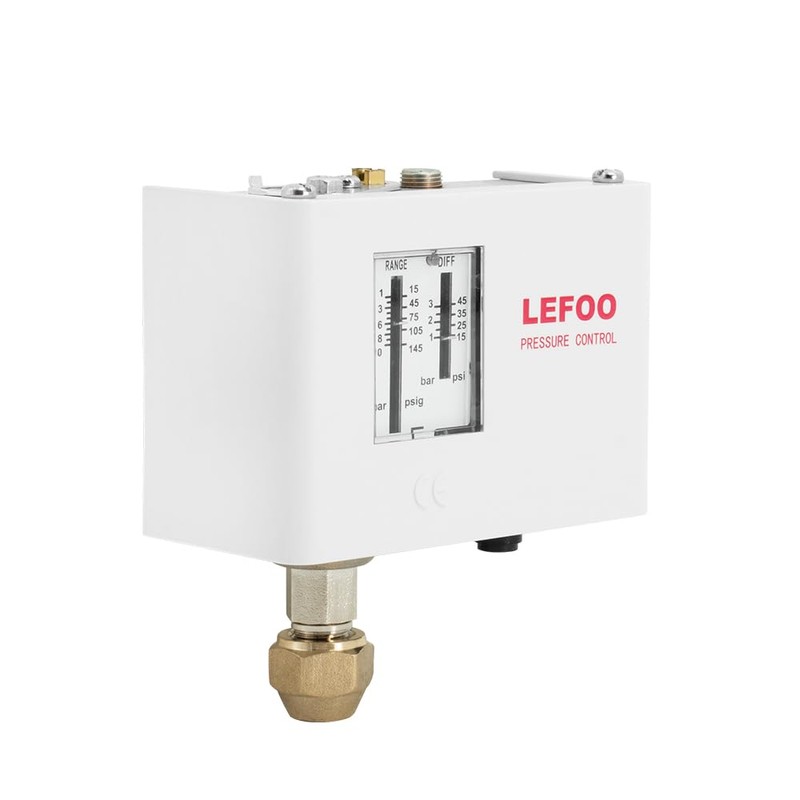 LEFOO LF5510 Adjustable HVAC Pressure Control/Steam Boiler Pressure Switch/Single Refrigeration/Air