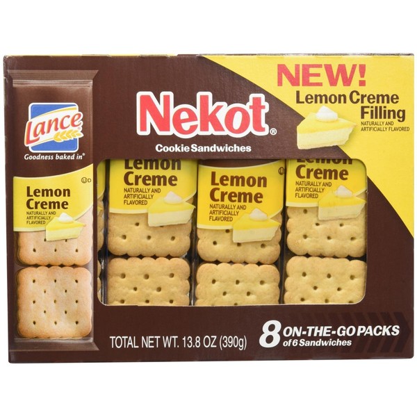 Lance Nekot Cookie Sandwiches Lemon Creme Filling - 8 CT