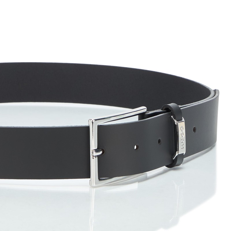 HUGO Men's Gabriel Smooth Leather Dress Belt, Catfish Black, 36