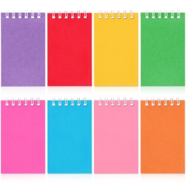 Atiloy 24 Pack Small Notebook Pocket Spiral Notebooks, Lined College Ruled Memo Pads, 8 Assorted Colors Mini Notebook Pads for Home Office and School Accessories（ 3.9 x 2.4 Inches）