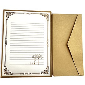 Juego de 72 piezas de papelería y sobres de escritura retro, 48 piezas de papelería + 24 sobres, adecuado para hacer invitaciones