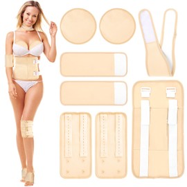 Texpot Castor Oil Pack Wrap, 8Pcs Reusable Castor Oil Pack Kit Organic Cotton Flannel for Stomach Neck Breast Knee Arm and Feet, Adjustable Caster Oil Compress Pads for Entire Body, Anti Oil Leak