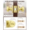 Tinewa 1 Pack Gold Interior Privacy Door Knob with Lock,