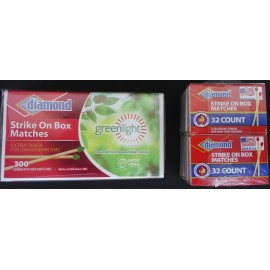 Diamond Safety Strike-on-Box Wooden Matches for Candles Camping, Select: Small or Large - Large 1x320 matches/box