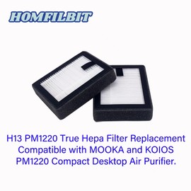 PM1220 Replacement Filter Compatible with MO-OKA and KOIOS PM1220 Air Purifier, 3 IN 1, 6 Pack H13 True Hepa Filter With High-Efficiency Activated Carbon Filter