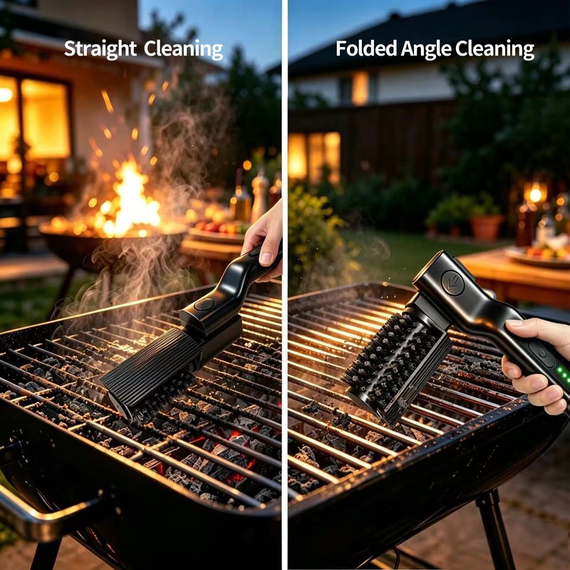 Rechargeable Electric Grill Cleaner Brush 3 Speed Detachable Head