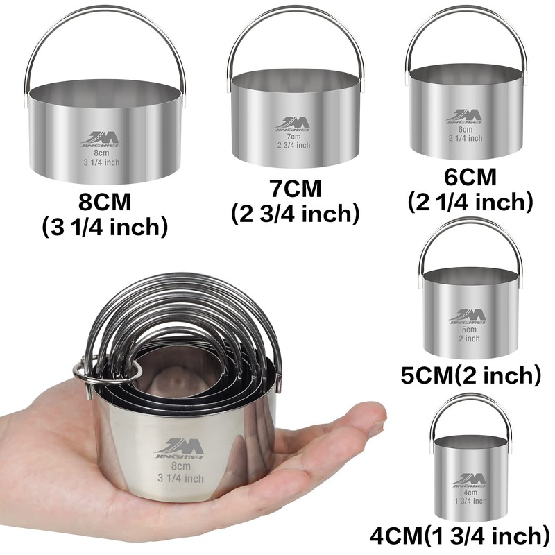 M JINGMEI Biscuit Cutter Set for baking (5 Pieces/Set), Round