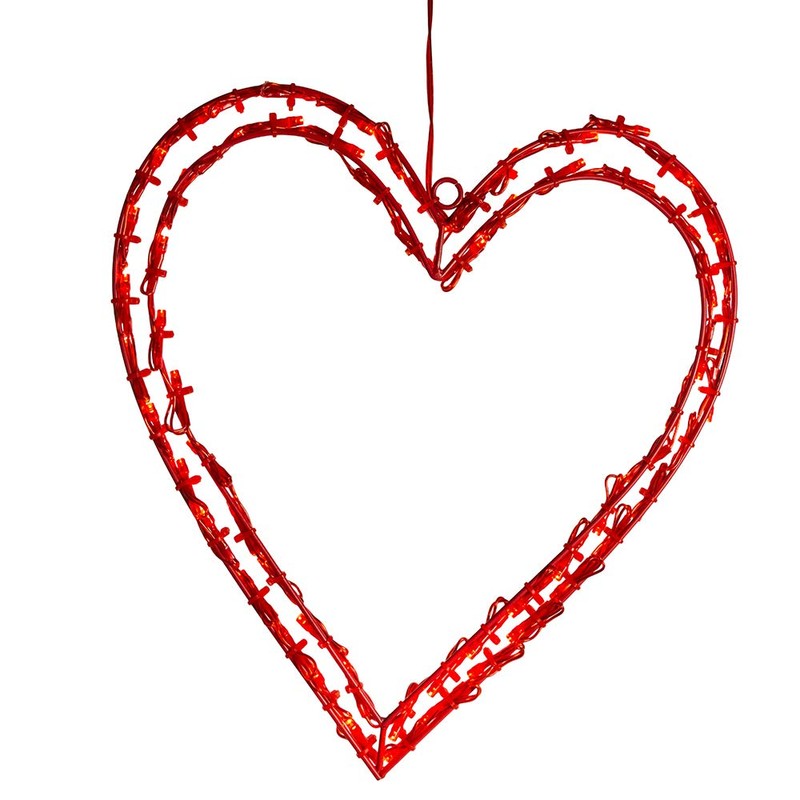 Kurt S. Adler 12-Inch Lighted LED Heart Window Decor