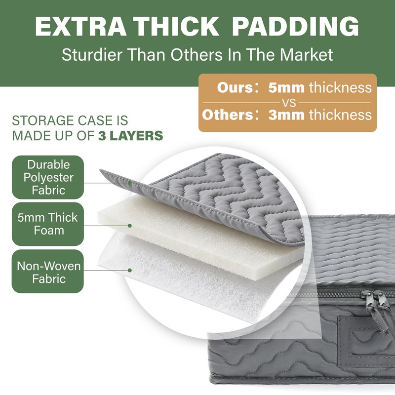 LotFancy China Storage Containers - Quilted 6-Piece Set Storage Box-