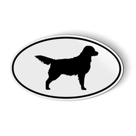 Golden Retriever Oval - Magnet for Car Fridge Locker - 3"