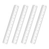 4 Pack Clear Plastic Straight Rulers, Clear Ruler Bulk, Transparent