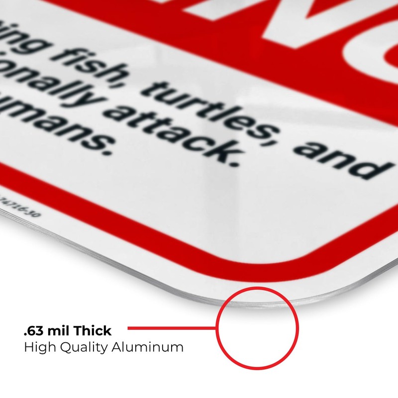 Sigo Signs, Alligators No Swimming Sign, 24x30 Inches, Rust Free