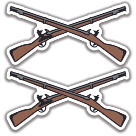 The Decal And Sticker Mafia 2 U.S. ARMY INFANTRY BADGE DECALs Crossed Rifles Sticker Bogo - 7.5"W x 3.75"H