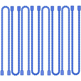 8PCS 12-Inch Silicone Cable Ties, Bendable Rubber Twist Ties, Reusable Twist Ties for Cords, gear ties for Organizing, Bundling (Blue)