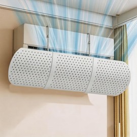 Deflettore per Condizionatore Universale, Regolabile Parabrezza Aria condizionata Scudo, Freddo/Calda, per casa/Ufficio,Anziani, Neonati, Donne in Gravidanza (Bianco)