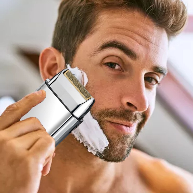 Electric Beard Trimmer Machine Stainless Steel Portable Cordless Strong Powerful