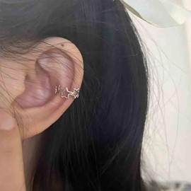 Aneneiceera Boho Hollow Star Ear Cuff Earrings Silver Tiny Star Cuff Wrap Earrings Cluster Star Earrings Minimalist No Piercing Earrings Jewellery for Women, Zinc
