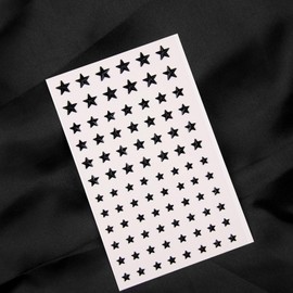 264Pcs Star Face Gems Eye Gems, Self-Adhesive Face Jewels Rhinestones 5/7/10 mm DIY Face Gems Stick on, Patriotic Makeup Gems Rave Accessories for Face Eyes Hair Makeup Body, Crafts (Black-Star)