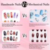 Handmade Press on Nails Long Almond Nails Thick Fake Nails