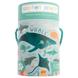 Stephen Joseph, Educational Puzzle with Canister, 48-Piece Animal Puzzle, Learning Animal Puzzle for Kids Ages 3 4 5, Sea Life