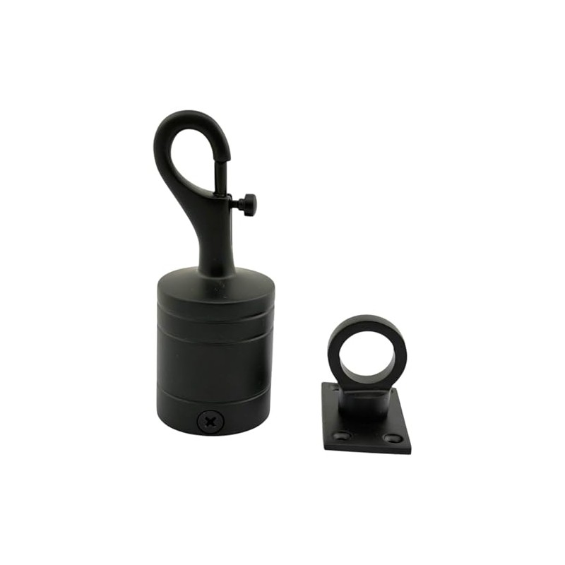 36mm Powder Coated Black Trigger Hook And Eye Plate Decking
