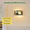 SAYTOP Rustic Bear Wall Sconces Farmhouse Industrial Wall Lamp, Indoor