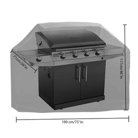 Barbecue Gas Grills Covers 75" Inches XXL Waterproof BBQ Cover Rainproof Barbeque Protection Cover Accessories for Weber Garden Patio Outdoor with Carry Bag Extra Large ELR Black