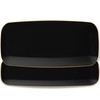 Blue Sky Organic Rectangle Black with Gold Rim Tray -