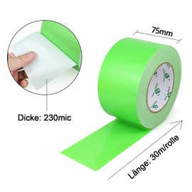 BOMEI PACK Green Duct Tape, Waterproof, 75 mm x 30 m, Light Green, Duct Tape, Fabric Tape, Extra Strong, Duct Tape, Waterproof Tape