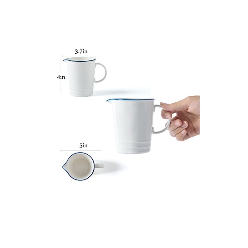 CHOOLD Blue and White Navy Style Ceramic Creamer with Handle,