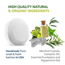 Vaporizador de ducha extra fuerte – Cristales de mentol, cristales de alcanfor, aceite esencial de eucalipto – larga duración dos veces que otros, 2 o