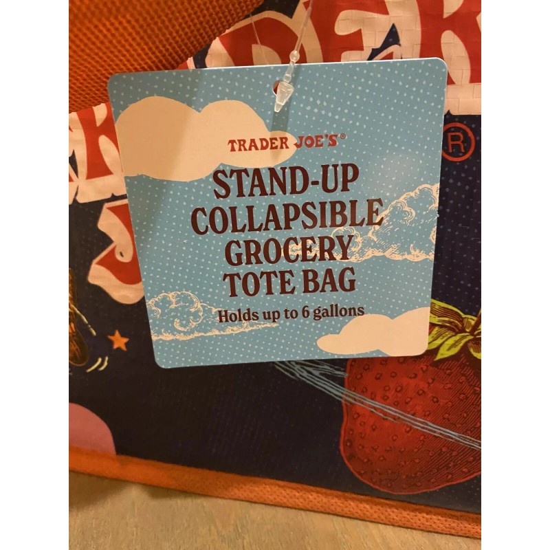 Trader Joe's Stand-Up Collapsible Grocery Tote Bag (New Just Release)