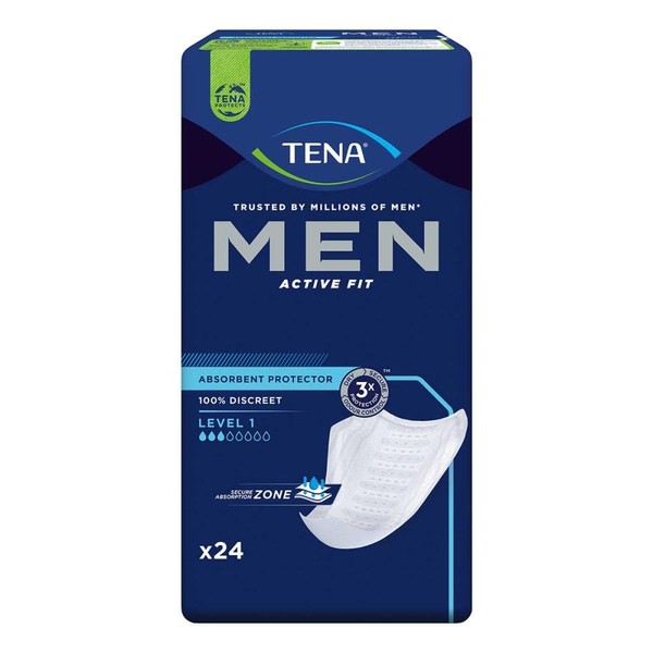 Tena Men Active Fit Level 1 Incontinence Pads Pack of 24