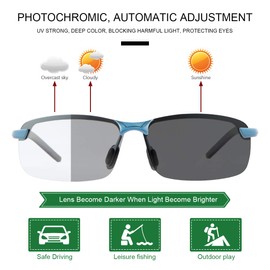 YIMI Polarized Photochromic Sunglasses for Men Women Outdoor Sports Driving Anti Glare UV400 Protection z87 Safety Glasses