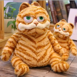 Fat Orange Cat Plush Fat Kitten Stuffed Animals Toy Lifelike Yellow Cat Kitty Toy Children Xmas Birthday Gifts (45cm)